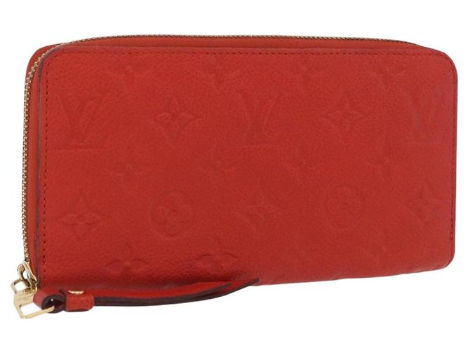 LOUIS VUITTON Zippy Lang Wallet Monogram Empreinte Orange M60775 LV Auth 173020V