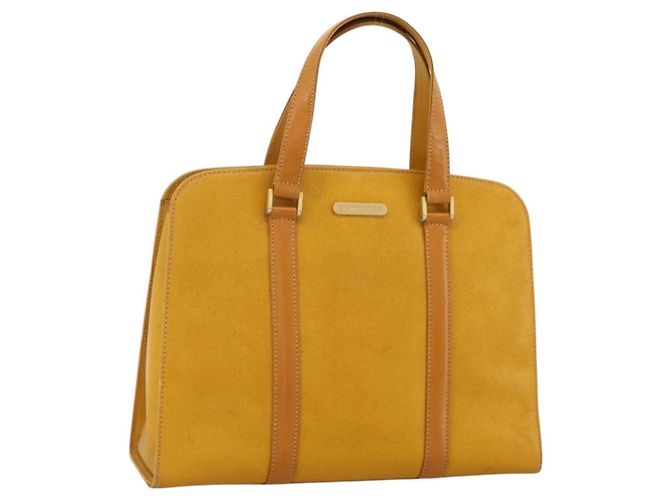 Sac à main en cuir jaune doré Auth BA11047 de BURBERRY