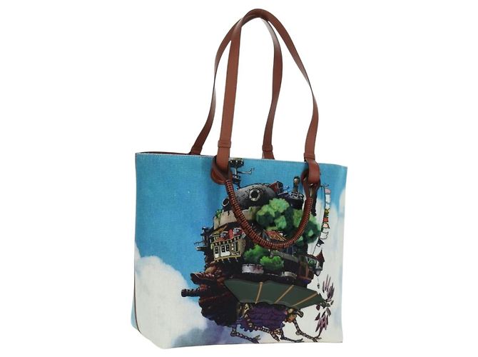 LOEWE - Bolsa Anagrama em Lona do Castelo Móvel de Studio Ghibli Auth 166901SM Multicor