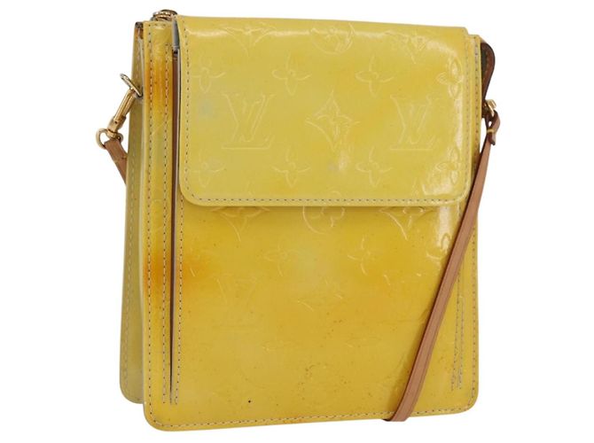 LOUIS VUITTON Monogram Vernis Motto Accessory Pouch Gris M91030 LV Auth BA11103 Grey