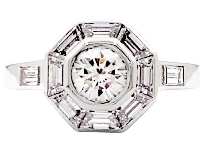 Autre Marque Anello Mellerio in platino e diamanti.