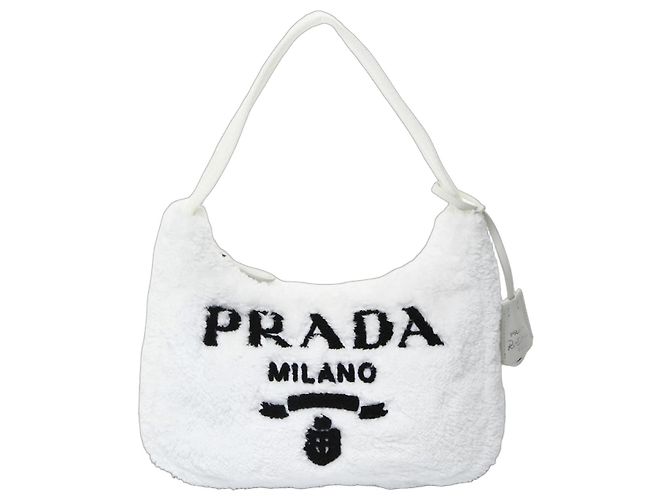 Borsa hobo SPUGNA Re-Edition 2000 di Prada Bianco