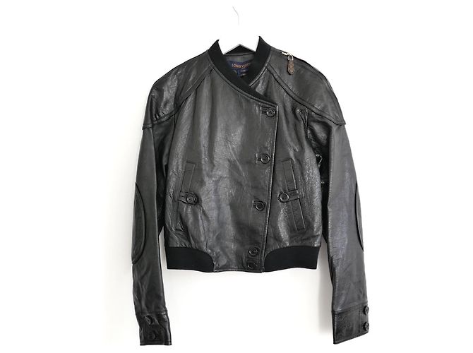 Giacca bomber in pelle foderata Monogram Louis Vuitton Nero