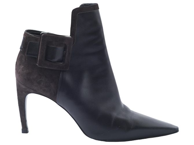 Schwarze Wildlederabsätze Roger Vivier