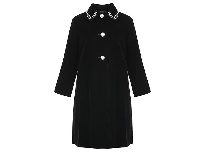 Miu Miu Schwarzer Samtmantel