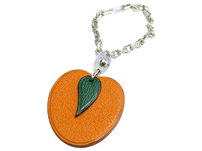 Hermès Hermes Leather Silver925 Bag Charm Orange