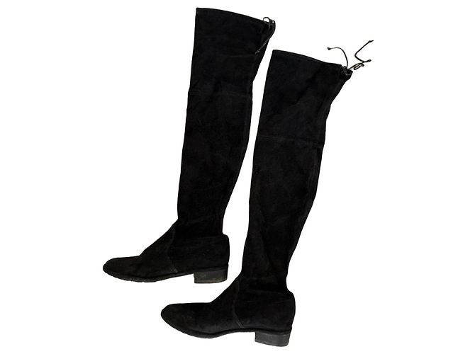 Botas Altas Stuart Weitzman de Cuero Negro