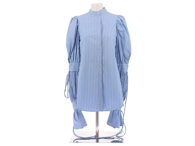 Etro Camicia a righe blu e bianche in cotone