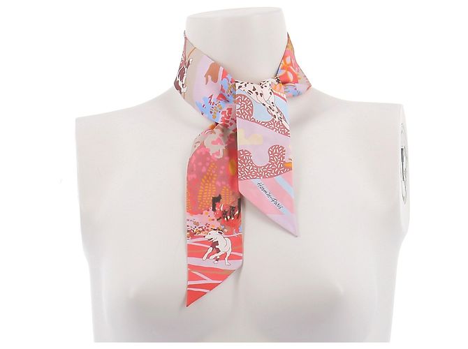 Hermès Multicolored silk Twilly 'En liberté' Multiple colors