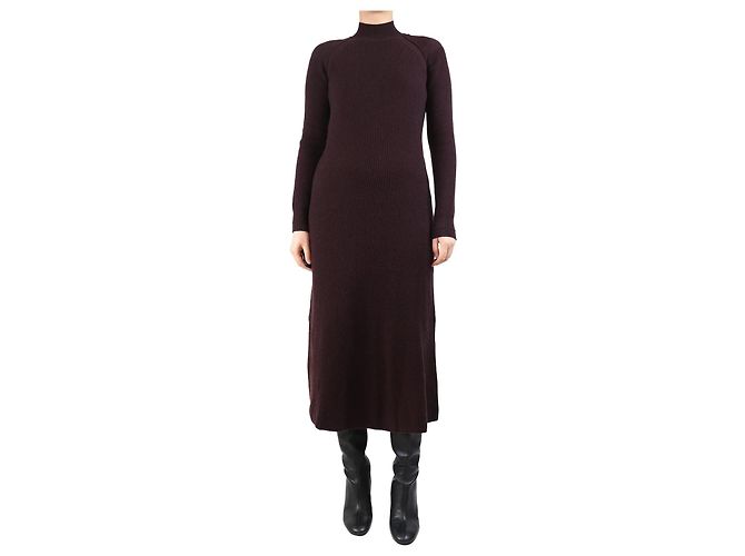 Autre Marque Robe en cachemire et coton mélangé marron - taille M