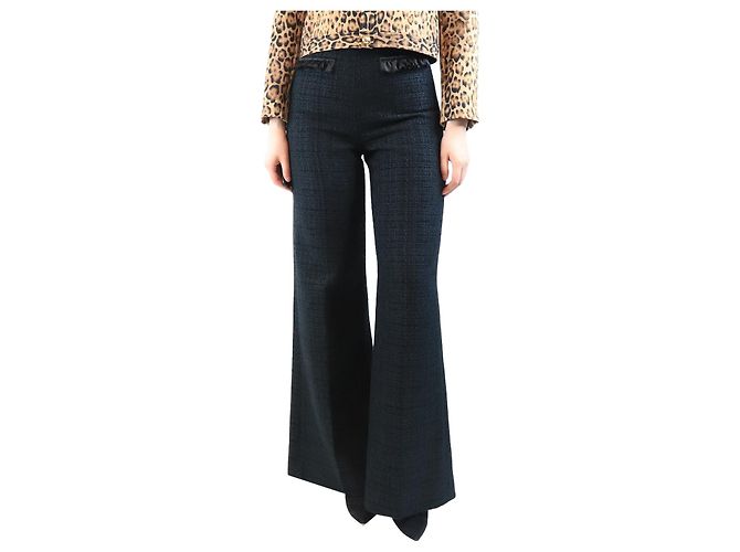 Sandro Schwarze Tweed-Hosen - Größe UK 8
