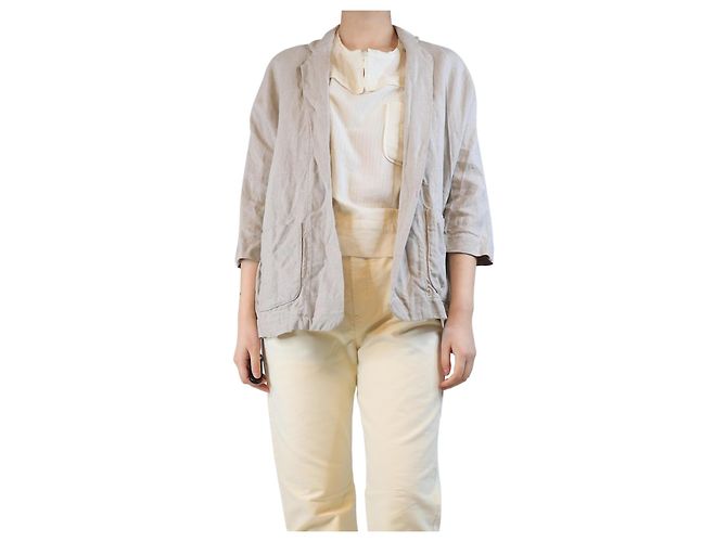 Autre Marque Neutrale Leinenjacke - Größe UK 10