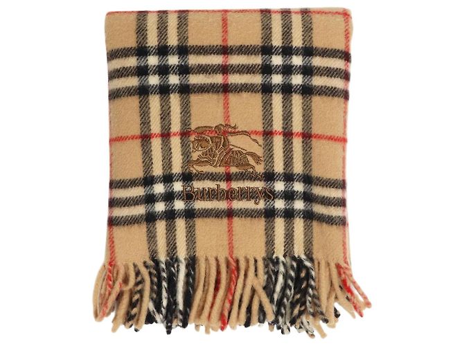 Burberry Sciarpa a frange in check nova beige Lana