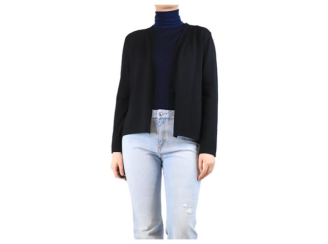 Autre Marque Schwarze plissierte Strickjacke - Größe M