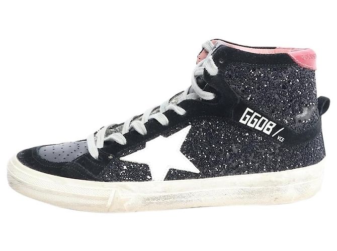 Golden Goose Schwarze Mid Star Sneaker - Größe EU 38