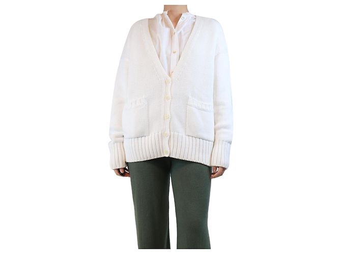 Autre Marque Weißer oversized Cardigan - Größe S