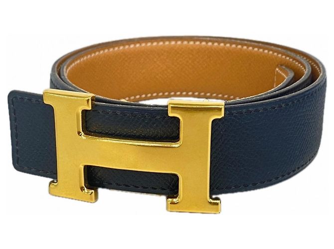 Hermès Constance Belt in Navy Epsom Leather Navy blue