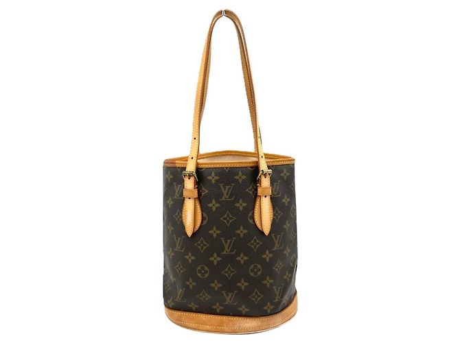 Louis Vuitton Monogram Canvas Bucket PM Tote Bag Brown