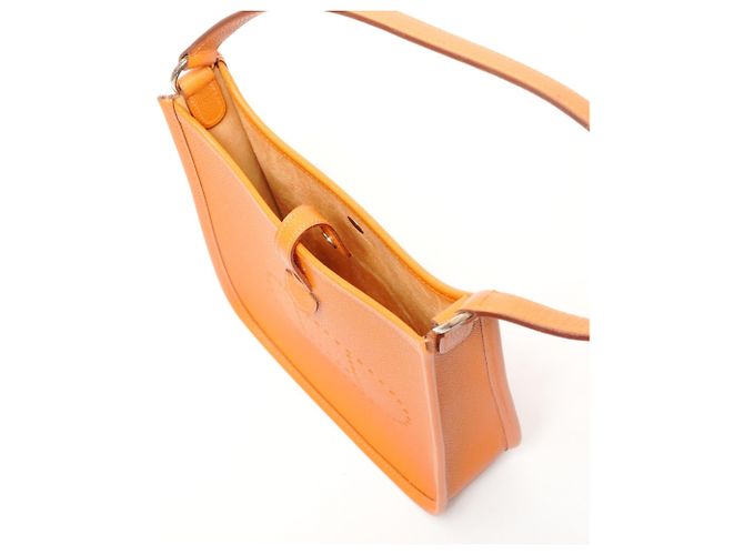 Bolsa de ombro Mini Evelyn TPM com alça curta Hermès 2005 Laranja