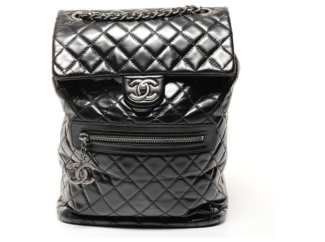 Schwarzer matelassé Leder-Rucksack Chanel 23 Serie 2016-2017