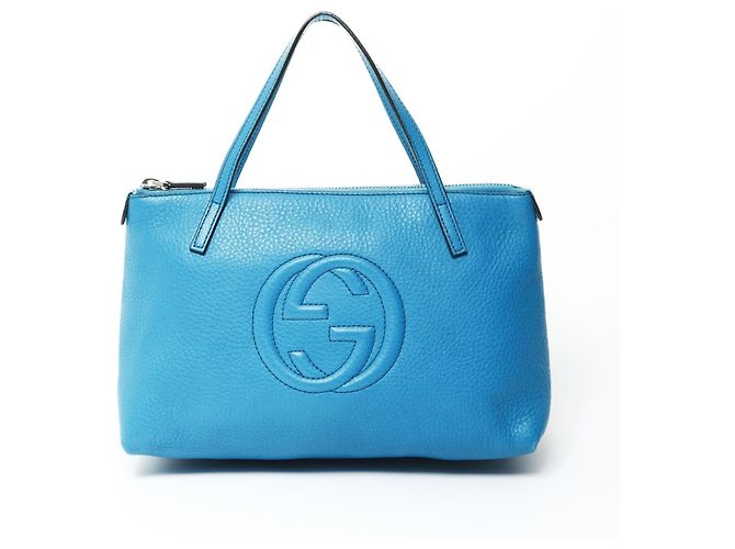 Borsa in pelle Gucci Soho blu