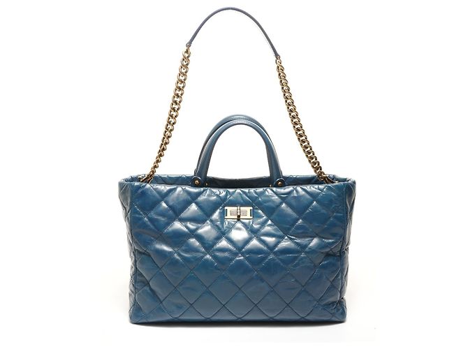CHANEL 15 Série 2011 Cabas Sac à Main Bleu