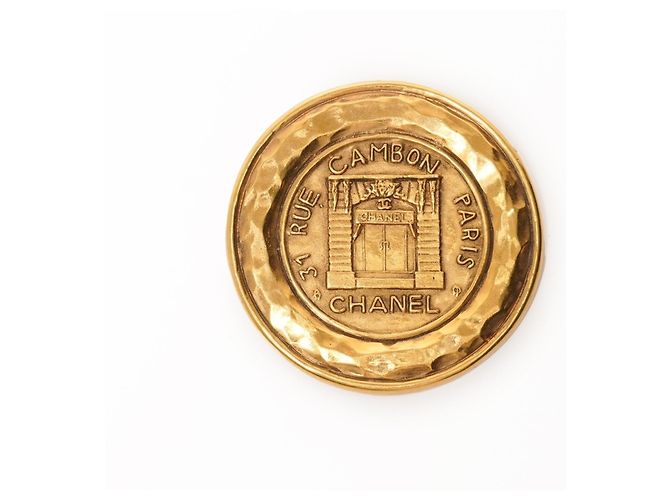 Spilla Cambon Circle in Oro CHANEL 1980 D'oro