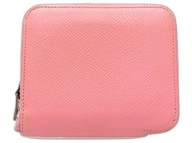 Hermès Hermes Azap Compact Silkin Wallet/Coin Case Pink