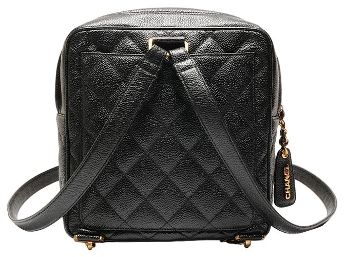 Zaino Turnlock in Caviar Chanel Nero