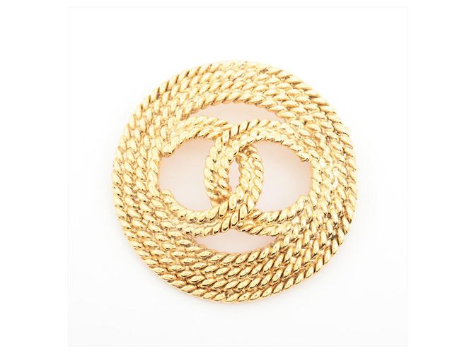 Timeless Chanel 93P Coco Mark Gold Brosche Golden