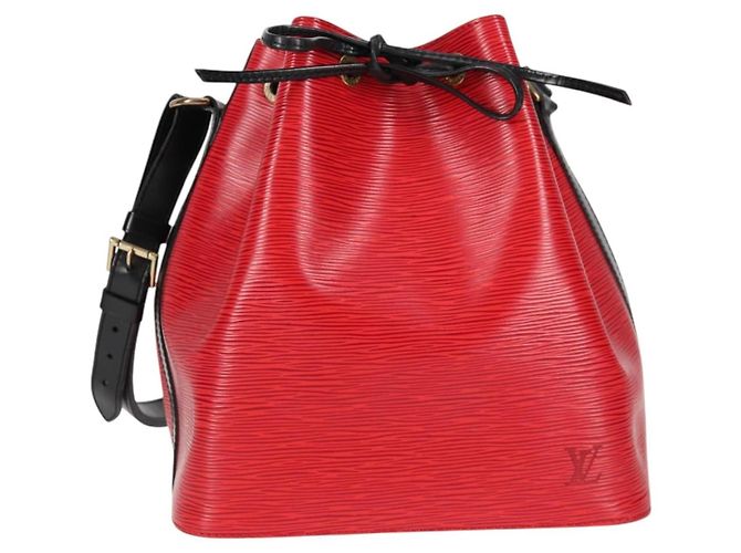 Louis Vuitton Bicolor Petit Noe Epi Leather Rouge