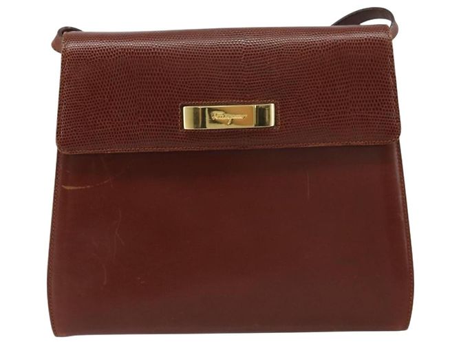Salvatore Ferragamo Gancini Leather Marrom
