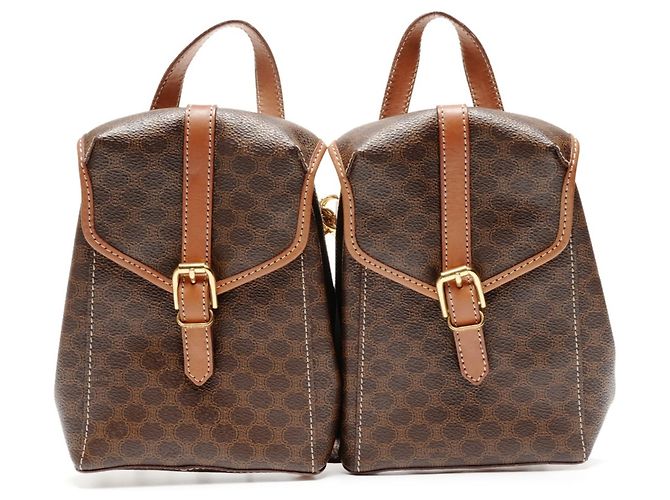 Céline Celine Macadam Twin Backpack Brown