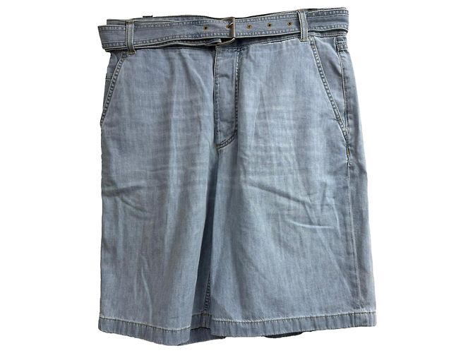 Bermuda in denim blu con cintura Bottega Veneta Blu chiaro