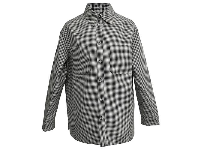 Fendi Houndstooth-Check Reversible Jacket in Black and White Polyester