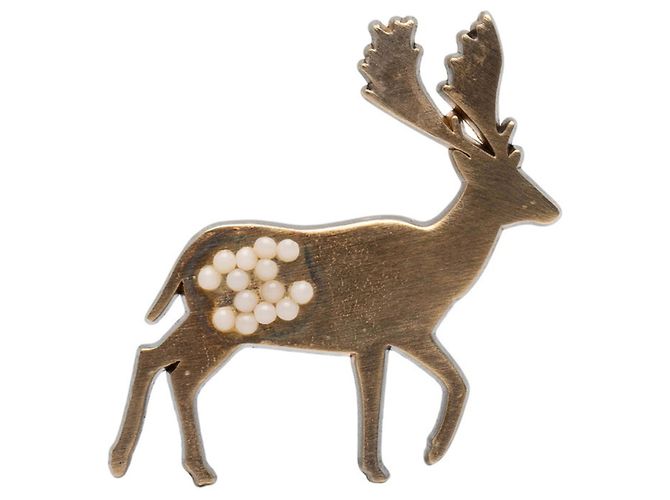 Spilla Renna Coco Mark di Chanel D'oro