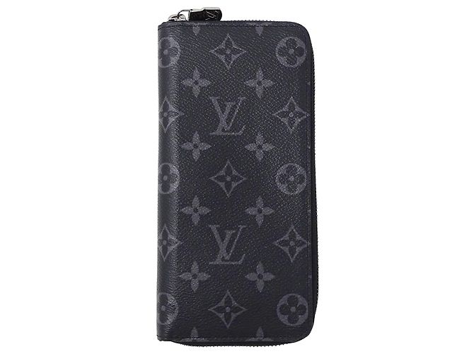 Portafoglio Zippy da uomo Monogram Eclipse di Louis Vuitton Nero
