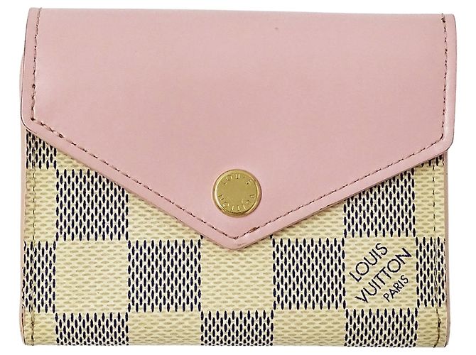Louis Vuitton Damier Azur Tri-fold Wallet Pink Cream