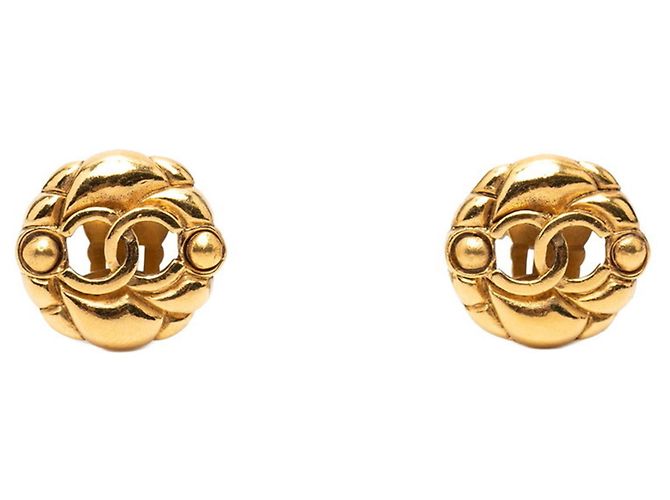 Orecchini a clip vintage Coco Mark di Chanel D'oro