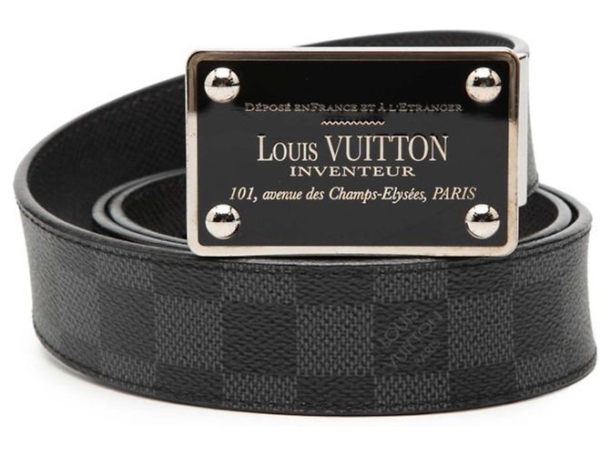 Louis Vuitton Damier Graphite Santur Aventur Gürtel Schwarz
