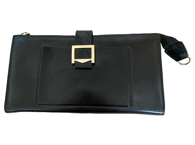 Clutch in pelle nera Max Mara