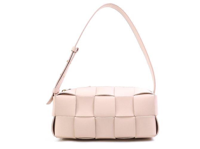 Bolsa de couro Small Brick Cassette da Bottega Veneta Rosa