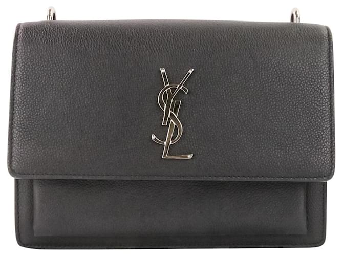 Sac à bandoulière en cuir Sunset Cassandra d'Yves Saint Laurent Noir 