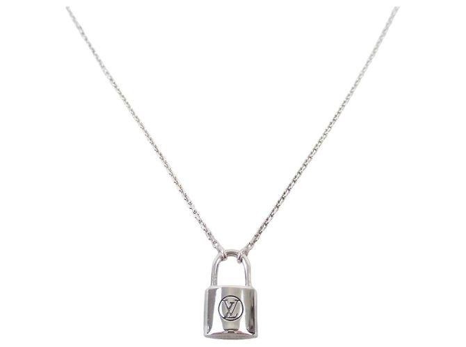 Lockit Collana con pendente a forma di lucchetto LV Logo di Louis Vuitton Argento