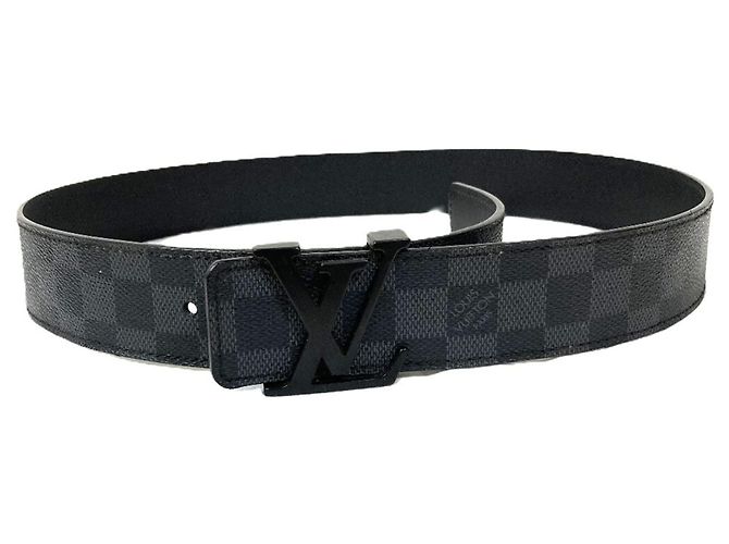 Louis Vuitton Damier Graphite Santur LV Belt Brown Black