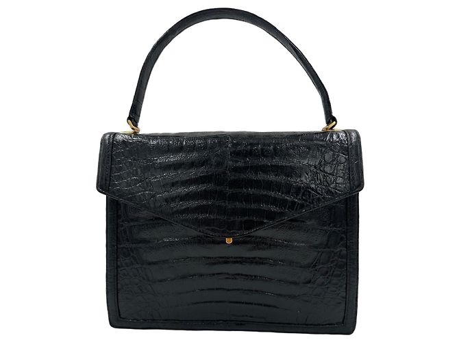 Borsa Delvaux in coccodrillo Nero