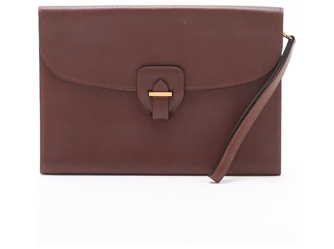 Pochette in pelle Hermès Marrone