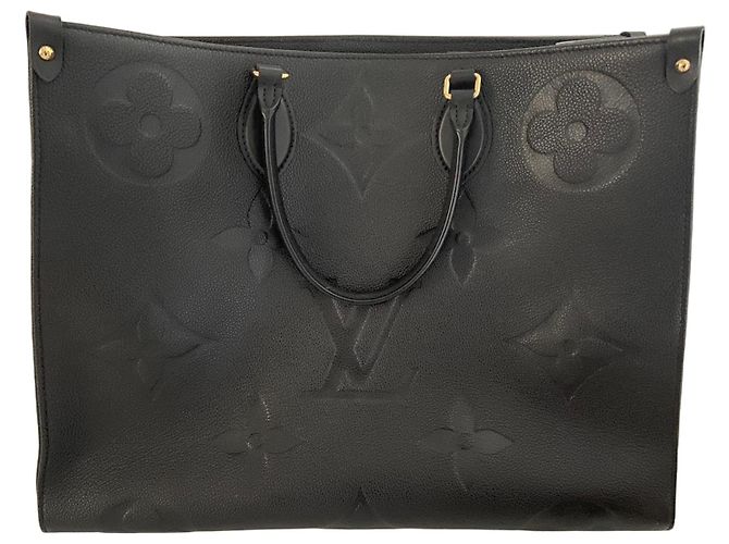 Onthego Louis Vuitton schwarze Leder-Tote