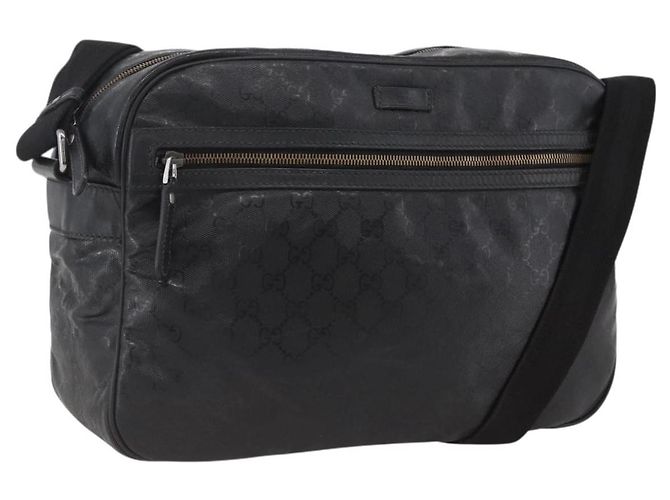 Borsa a Spalla GUCCI GG Implementation PVC Nero Argento 211107 Auth bs33520