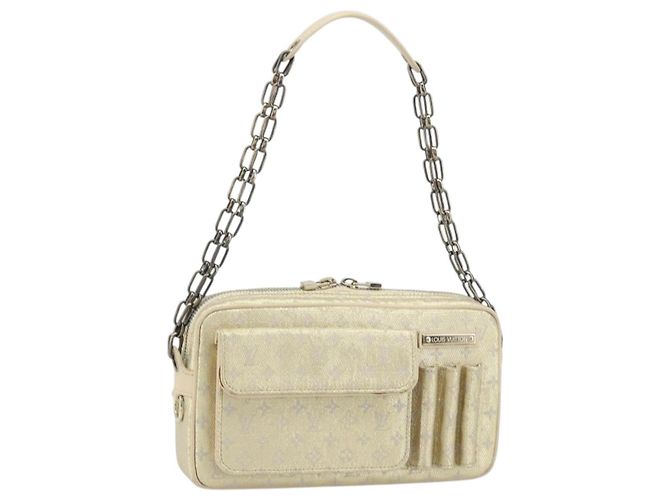 LOUIS VUITTON Bolsa de Ombro McKenna Monogram Shine Dourada M92363 LV Auth 171448A Dourado